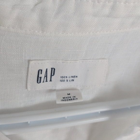 Gap 100% linen white button down shirt loose fit medium - Picture 3 of 8